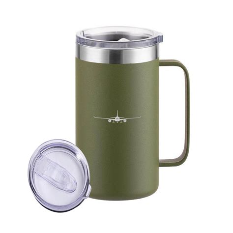 Airbus A350 Silhouette Designed Stainless Steel Beer Mugs Aviation Shop