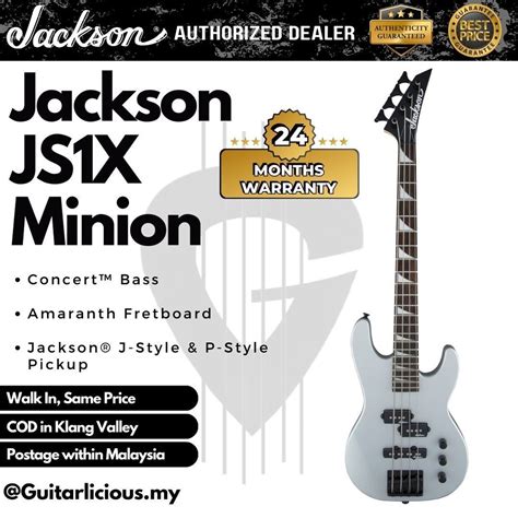 Jackson Js Series Concert Bass Minion Js1x Guitar Amaranth Fb Satin Silver Js1 Js 1x Js