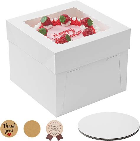 Amazon Vorfre 5 Pack Cake Boxes With Window 12x12x8 Inch Tall