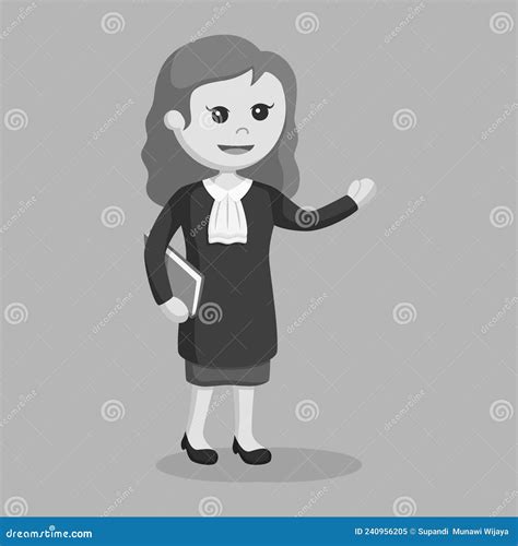 Judge Character Profession Design Vector Black And White Stock Vector