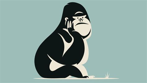 Gorilla Sitting Illustration 8995843 Vector Art at Vecteezy