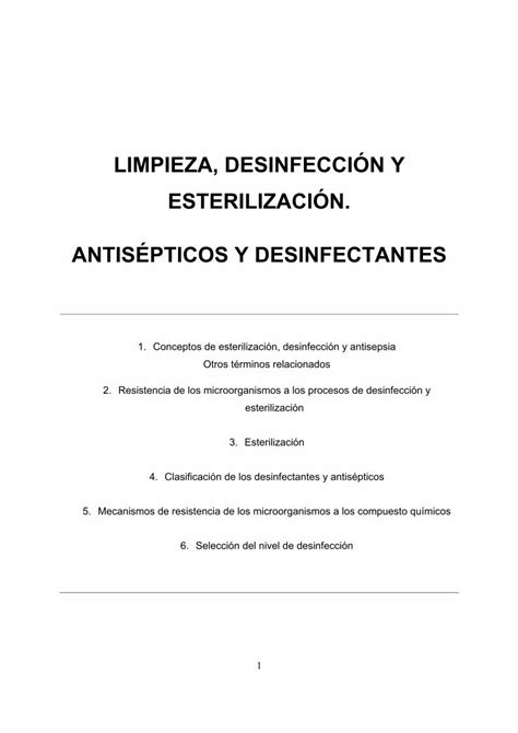 Pdf Limpieza Desinfecci N Y Vet Pdf Fileconceptos De