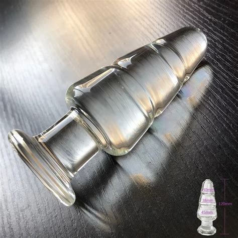 S M L Transparent Glass Anal Plug Dildo Anus Dilator Expander Butt