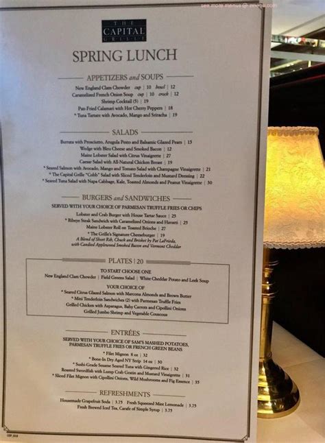 Online Menu Of The Capital Grille Restaurant Chestnut Hill