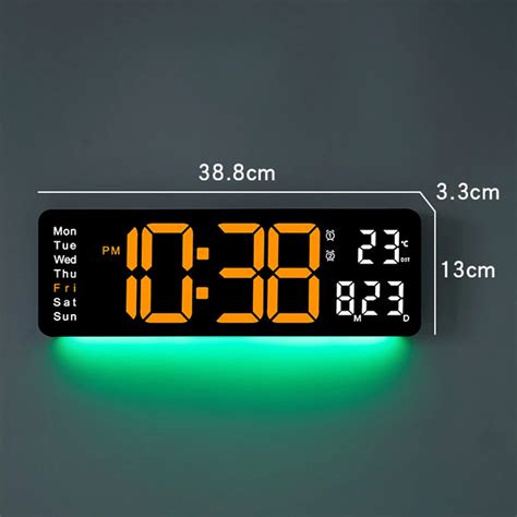 R Veil Led Avec T L Commande Horloge Murale Num Rique Lumi Res