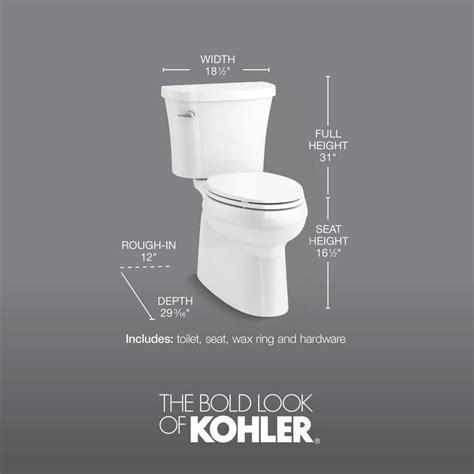 KOHLER Gleam 2 Piece Chair Height Elongated Skirted 1 28 GPF Single