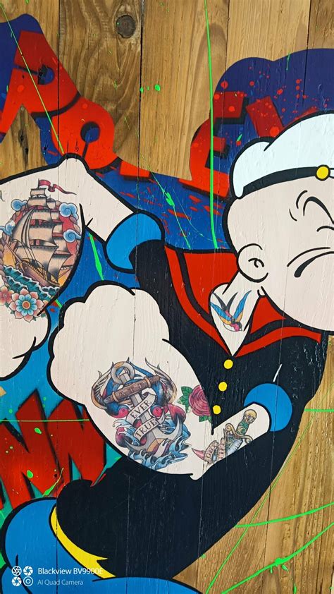 Popeye Tatoo By Maxime Andriot Painting Acrylic Collage On