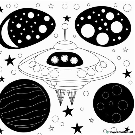 Coloriage D Un Vaisseau Spatial Et Des Plan Tes T L Charger Ou