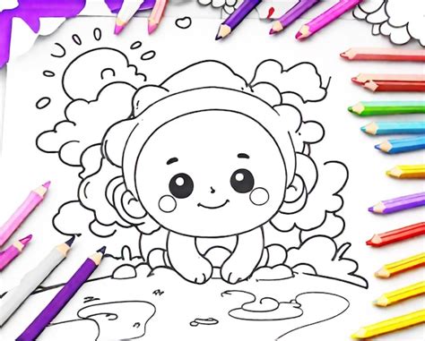 Cartoon Doodle Livro De Colorir Arte De Linha Arte De Contorno Imagem