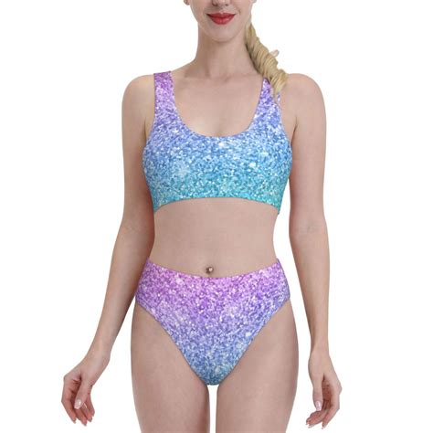 Daiia Multicolor Glitter Women S Bikini Swimsuit Two Piece Swimsuit