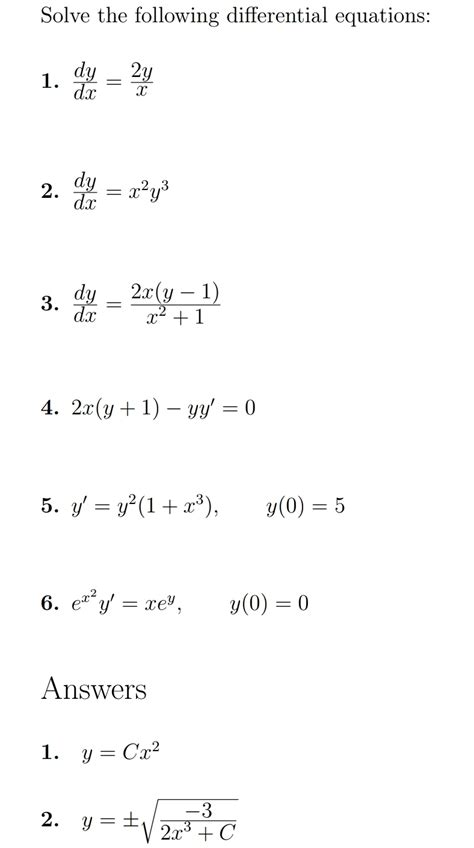 Solved Solve The Following Differential