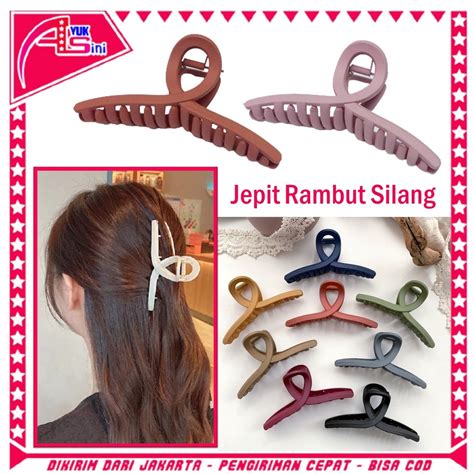 Jual AS Jepit Rambut Salon Slim Jedai Doff 11cm Jepitan Rambut Silang