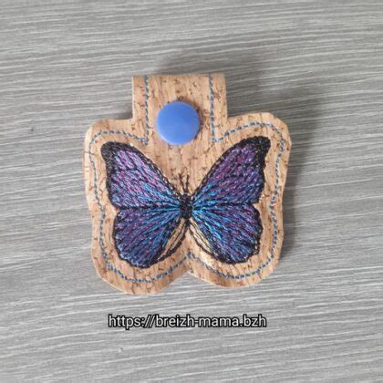 Motif Broderie Barrette ITH Papillon BREIZH MAMA