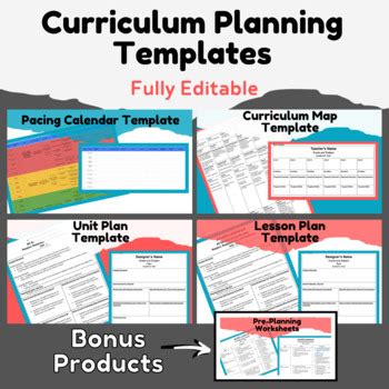 Editable Pacing Calendar Curriculum Map Unit Plan And Lesson Plan