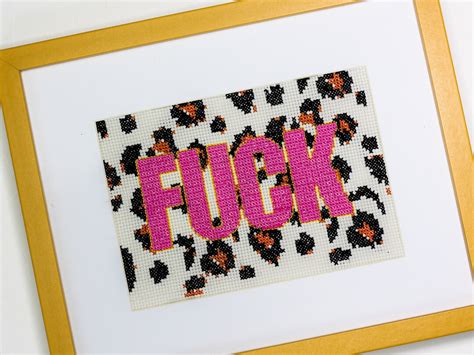 Fuck Cross Stitch Pattern PDF Funny Needlepoint NSFW Wall Art Etsy