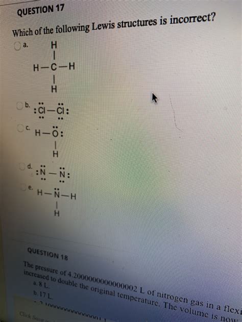 Solved Question Which Of The Following Lewis Structures Chegg