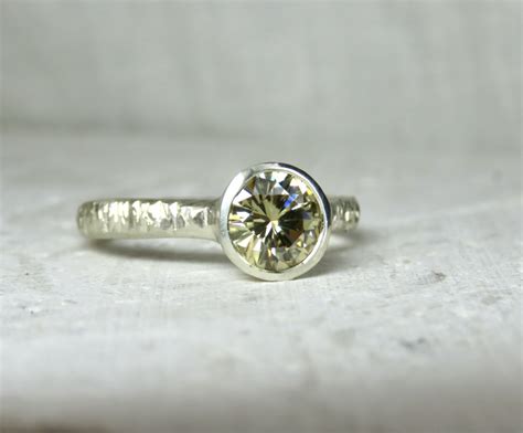 Textura Moissanite Textured Silver Ring Debra Fallowfield Makes