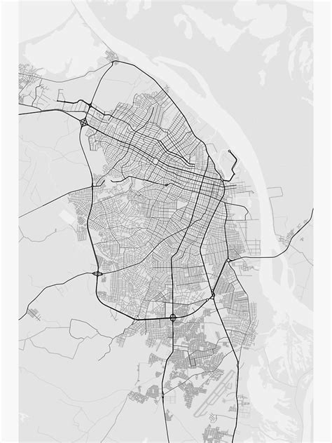 "Barranquilla, Colombia Map. (Black on white)" Poster by Graphical-Maps ...