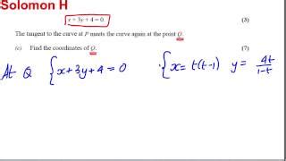 Parametric Equations Exam Style Question Maths