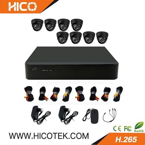 8채널 H 265 하이브리드 DVR 및 8피스 CCTV 보안 비디오 AHD TVI CVI CVBS IP 카메라 HVR XVR