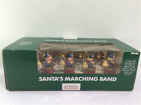 Vintage Mr Christmas Santas Marching Band In Green Box