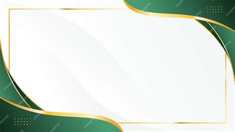 Premium Vector White Background With Emerald Green And Gold Corner