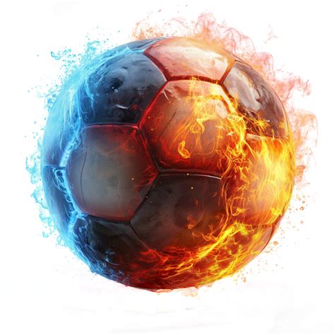 AI generated Soccer ball with fire flames isolated on transparent ...