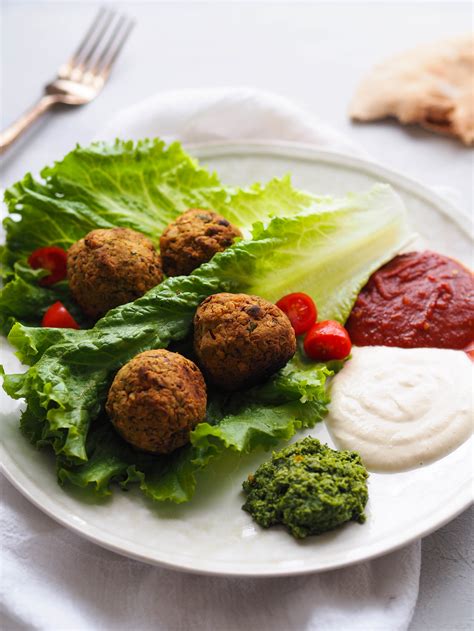 Baked Green Falafel With Three Dipping Sauces Recipe Registered