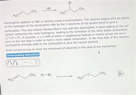 Solved HBr Electrophilic Addition Of HBr To Alkenes Yields Chegg