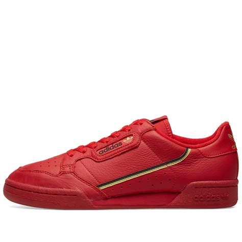 Adidas Continental 80 Scarlet Gold Metallic And Black End Us