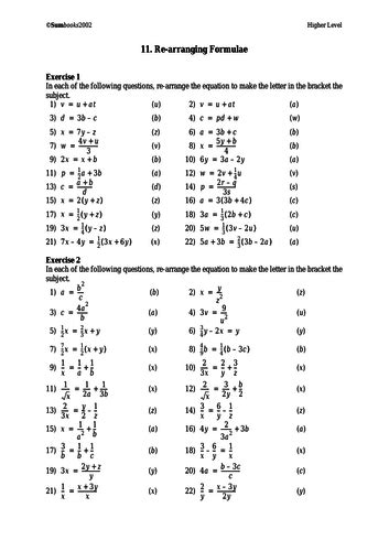 Gcse Edexcel Maths Algebra Formula Teaching Resources