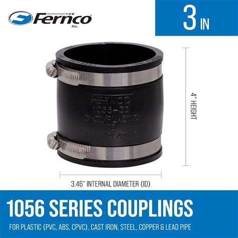 Fernco Fernco 1056 33 Flexible Coupling 3 Inch Valve Plus Faucet