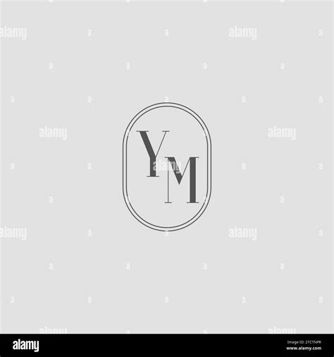 Initial YM Wedding Monogram Logo Design Vector Graphic Stock Vector