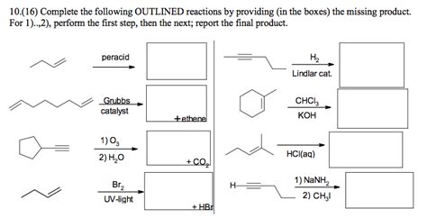 Solved Complete The Following Outlined Reactions By Chegg