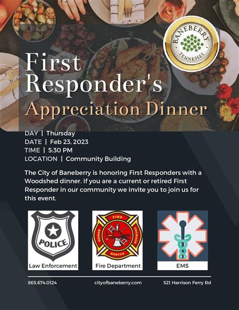 First Responders Dinner Thursday Feb Baneberry Tennessee