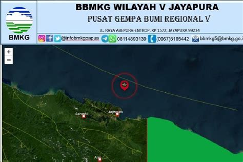 Bmkg Gempa Magnitudo Dirasakan Di Kota Dan Kabupaten Jayapura