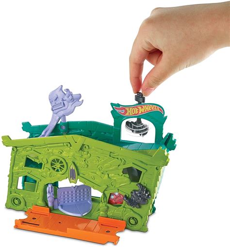 Hot Wheels Ghost Garage Playset Explore A Haunted Hot Wheels Hideout Where Spectral Speeds Await