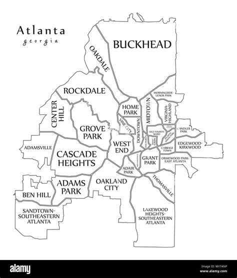 Inner Of Atlanta Neighborhoods Map