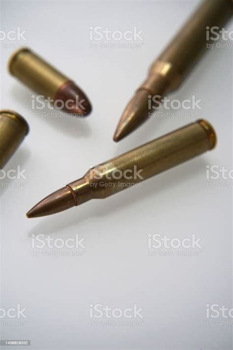 closeup projectile  white background stock photo  image