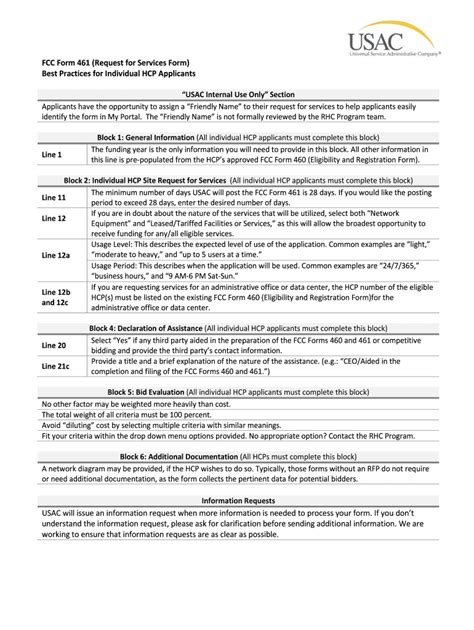 Fillable Online Universalservice FCC Form 461 Request For Services