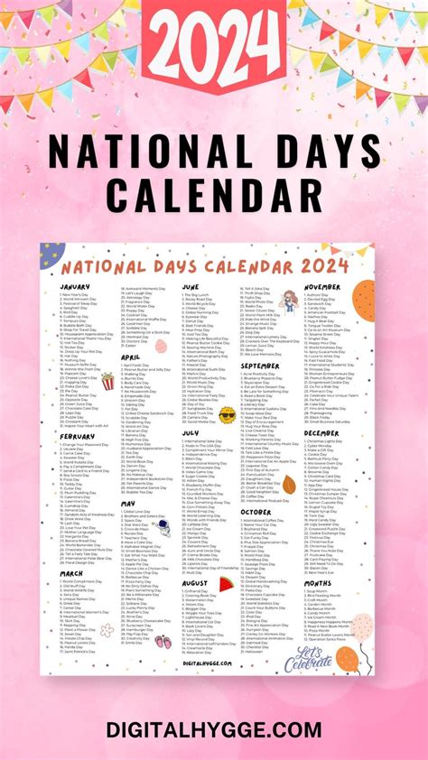 National Days 2024 Printable Calendar In 2024 National Day Calendar National Days National