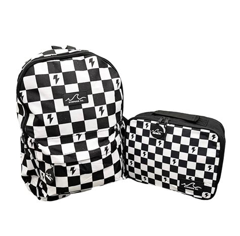 Blackwhite Checks Backpacklunch Bag Surfsideco