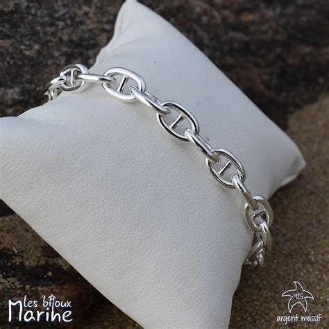 Bracelet Maille Marine En Argent Massif Les Bijoux Marine