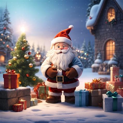 Premium Ai Image Cartoon Christmas Illustration