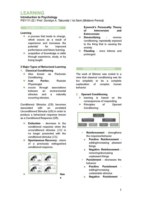 Psy Module Learning Introduction To Psychology Psy I