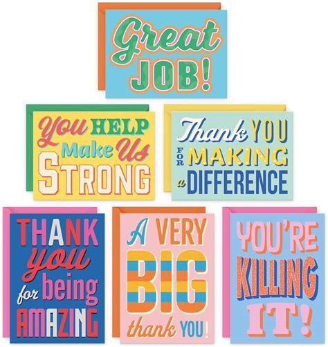 S O Employee Appreciation Cards With Pop Color Envelopes Boxed Thank