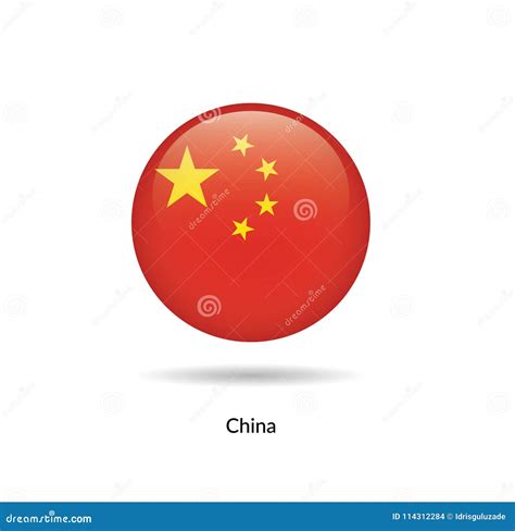 China Flag Round Glossy Stock Vector Illustration Of Circle 114312284