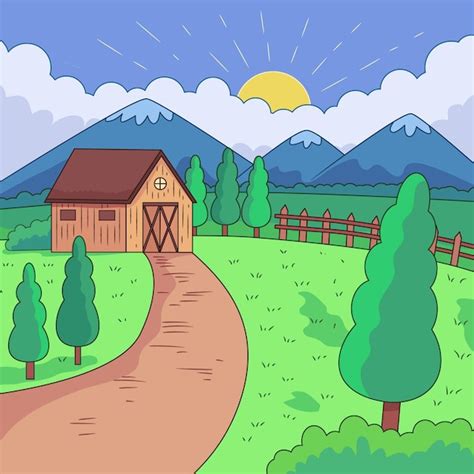 Ilustraci N De Paisaje De Campo Vector Gratis