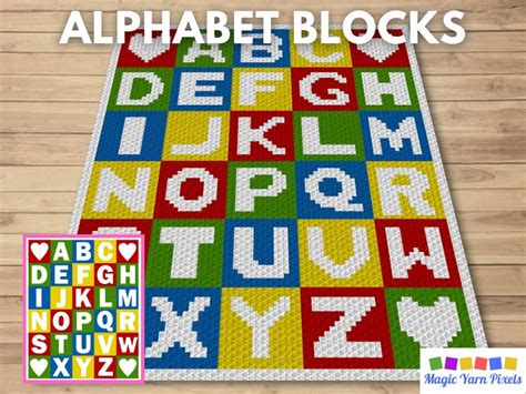 Alphabet Blocks C2C Crochet Pattern Free Graph Magic Yarn Pixels