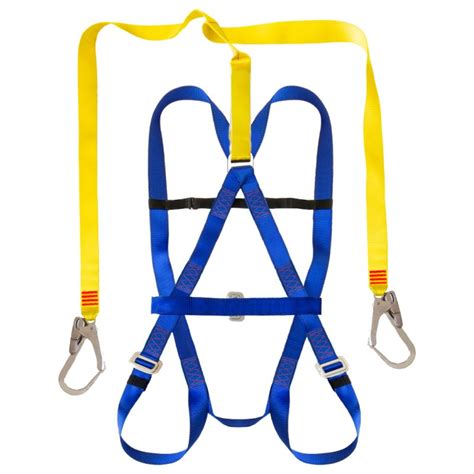 Safety Harness Belted With Double Lanyard Scaffold Hooks